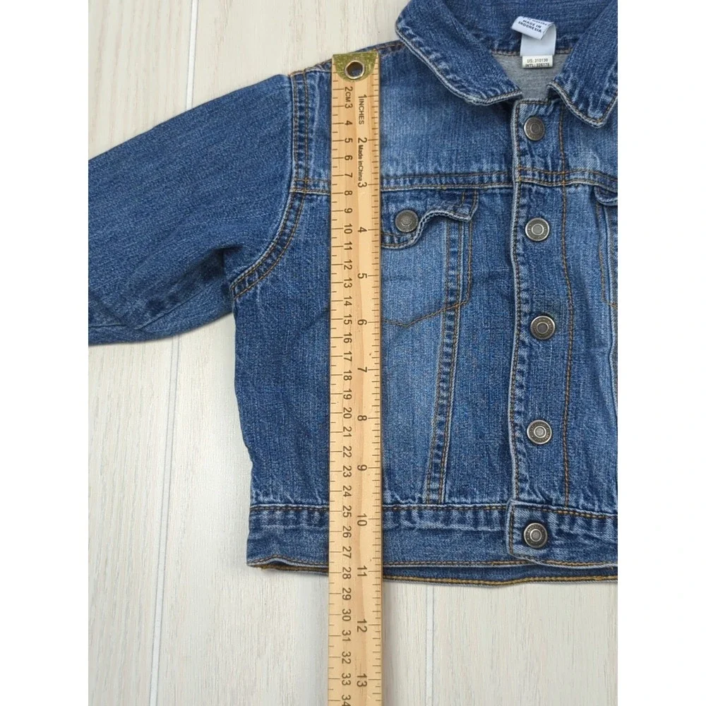 Baby Gap 6-12‎ months denim blue jean jacket gray lined vintage 2005
